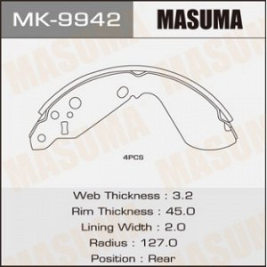 Колодки барабанные MASUMA R-5529 (1/8) MK-9942