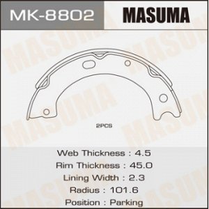 Колодки барабанные MASUMA R-N-Safari парковочные [к-т 2шт] (1/12) MK-8802