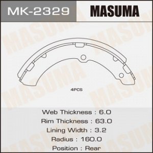 Колодки барабанные MASUMA R-1071 (1/4) MK-2329
