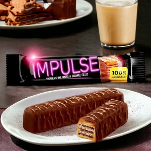 Вафли «Impulse» с мягкой карамелью в глазури из молочного шоколада, 16 г