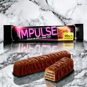Вафли «Impulse» с мягкой карамелью в глазури из молочного шоколада, 16 г