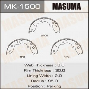 Колодки барабанные MASUMA парковочные [к-т 4шт] (1/12) MK-1500