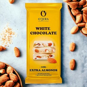 Белый шоколад с миндалем White and Extra Almond,«OЗera», 90 г