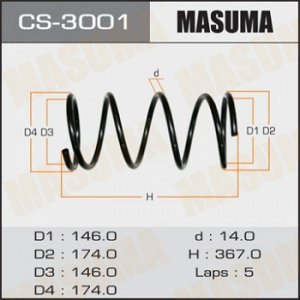 Пружина подвески MASUMA front PAJERO IO/ H76W CS-3001