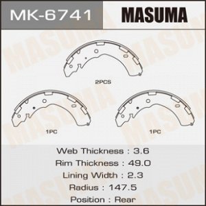 Колодки барабанные MASUMA TRITON/ KB9T (1/8) MK-6741