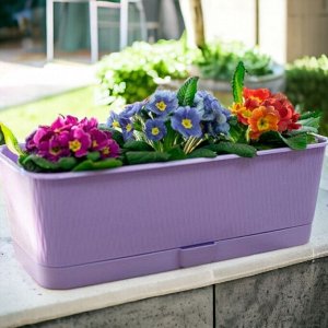 Балконный ящик для растений, цветов, рассады &quot;Прованс&quot;, 400x170x130, объем 6 л, цвет лаванда с поддоном