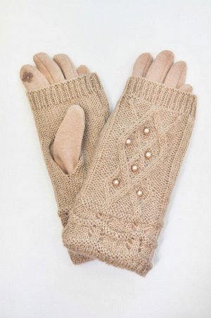 Перчатки-митенки женские сенсорные на флисе (р. free size) арт. 208096