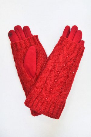 Перчатки-митенки женские сенсорные на флисе (р. free size) арт. 208291