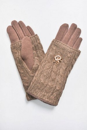 Перчатки-митенки женские с украшением (р. free size) арт. 208497