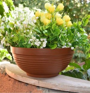 Горшок для цветов (миска для растений) "Парма", объем 4,1 л.,  D26, цвет "ТЕРРАКОТ"