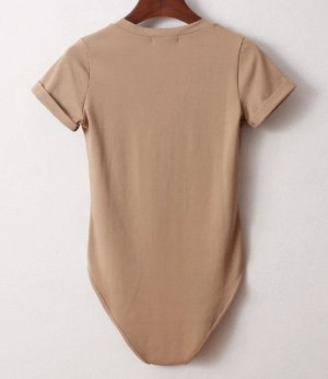 Женское боди-футболка коричневое