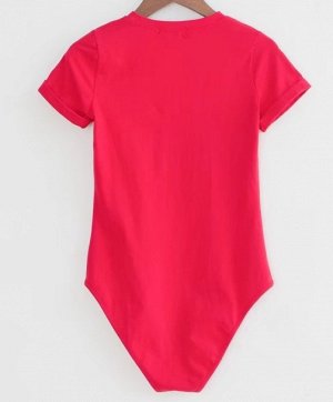Женское боди-футболка красное