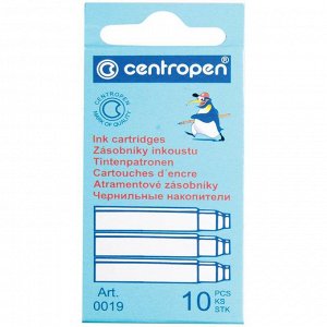 Картриджи чернильные Centropen синие, 10шт., картонная коробка, европодвес