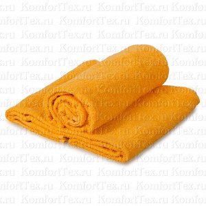 Махровое полотенце оранжевое 40х70