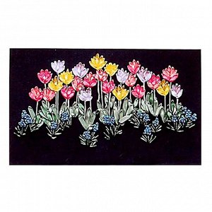 Набор для вышивания лентами "Фантазийные цветы" размер основы 35*55 см