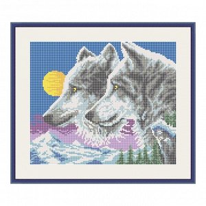 Схема для вышивки бисером "Волки на закате"