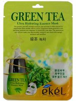 Ekel Маска тканевая для лица с зеленым чае Mask Green Tea Ultra Hydrating Essence, 25 мл