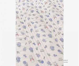 Одеяло демисезонное с принтом, цвет белый/синий, 180Х200см