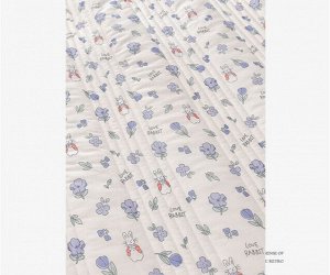 Одеяло демисезонное с принтом, цвет белый/синий, 200Х230см