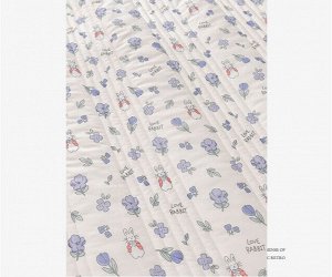 Одеяло демисезонное с принтом, цвет белый/розовый, 100Х150см