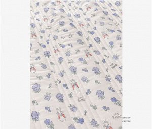 Одеяло демисезонное с принтом, цвет синий, 100Х150см