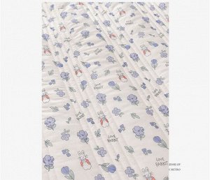 Одеяло демисезонное с принтом, цвет синий, 180Х200см