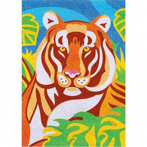 Фреска песком для взрослых "Тигр", 9 цветов