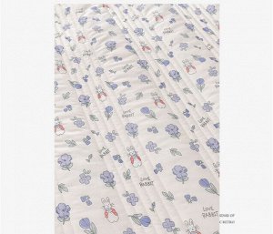 Одеяло демисезонное с принтом, цвет синий, 150Х200см