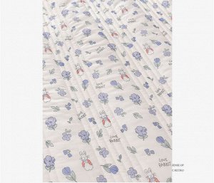 Одеяло демисезонное с принтом, цвет синий, 180Х200см