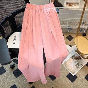 Широкие брюки для девочки, с эластичным поясом, розовый