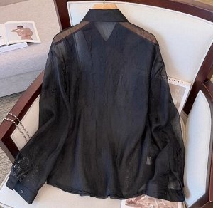 Платье на бретелях с асимметричным разрезом + шифоновая рубашка, черный