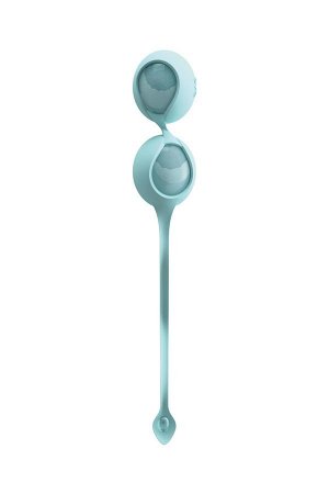 Вагинальные шарики OVO силиконовые, голубой + хром, ?3 см