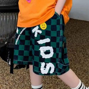 Джинсовые шорты для мальчика, с принтом, зеленый/черный