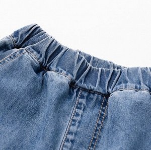 Джинсовые шорты для мальчика, с контрастным накладным карманом, синий