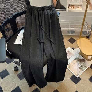 Трикотажные широкие брюки для девочки, черный