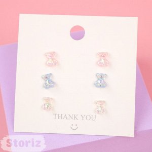 Storiz Набор сережек &quot;Bear&quot; (3шт)