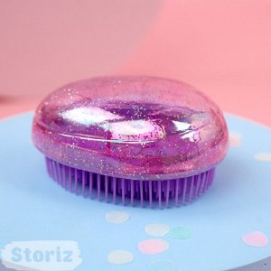 Расческа "Звездное небо" фиолетовый с блестками