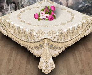 Скатерть квадратная, цвет кремово-золотистый