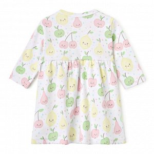 Платье Bloom Baby Фрукты с дл. рукавом, молочный