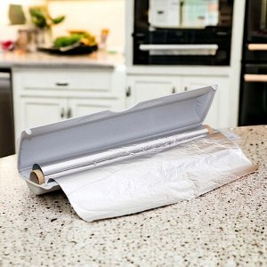 Контейнер для хранения фольги и бумаги для выпечки, бокс-футляр (Смоки) 50x90x340 мм (серый)