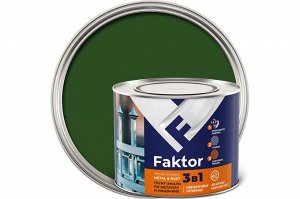 Грунт-эмаль по ржавчине FAKTOR 3в1 зеленая 1,9кг