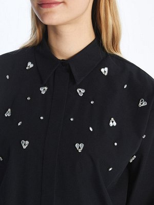 Женская рубашка-туника с каменным принтом