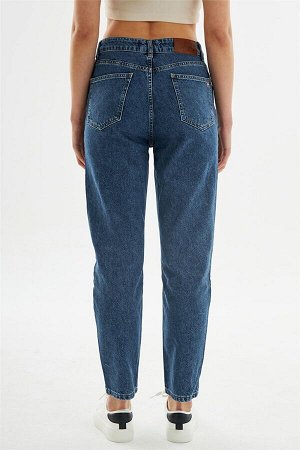 Женские джинсовые брюки для мам, синие