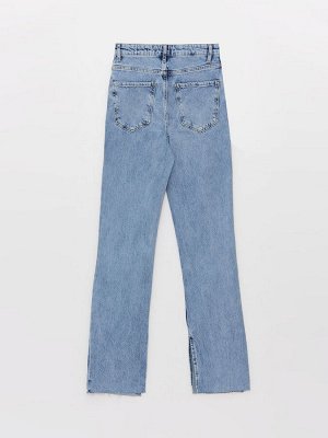 Женские джинсовые брюки прямого кроя с нормальной талией