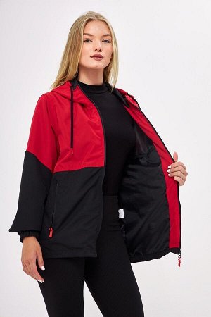 Женский дождевик с капюшоном и карманами, двухцветная подкладка, защита от воды и ветра BY-100