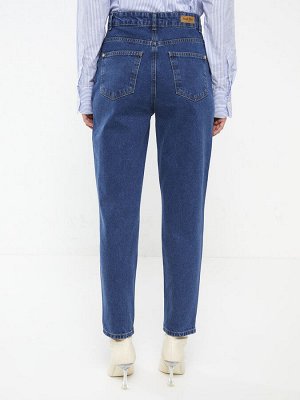 Женские джинсовые брюки стандартного кроя с высокой талией и карманами