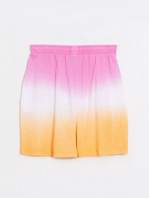Хлопковые женские шорты с цветными блоками и эластичной резинкой на талии