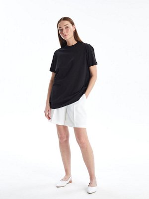 Простая женская футболка большого размера с круглым вырезом и короткими рукавами