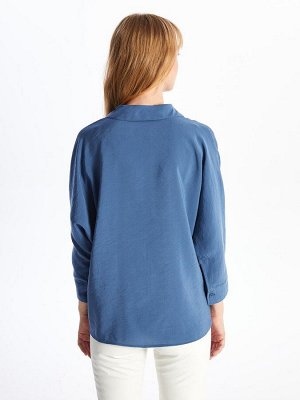 Женская синяя рубашка