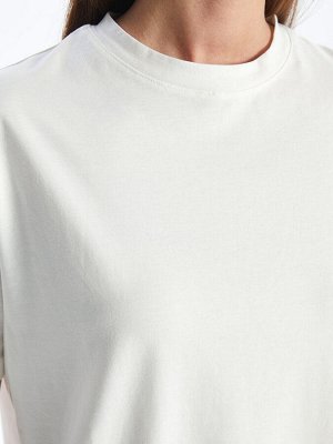 Простая женская футболка большого размера с круглым вырезом и короткими рукавами